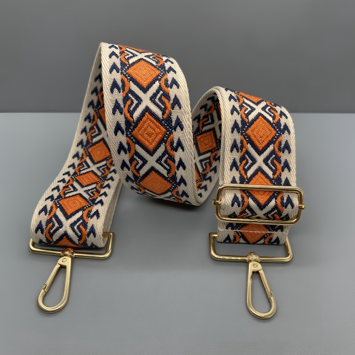 TEMU 53.5inch Embroidery Adjustable Shoulder Strap | Bohemian Multifunctional Replacement Bag Straps. ( Strap)