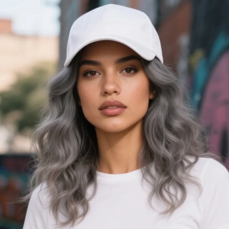 TEMU Wavy Wigs For Women Wet And Wavy Wig Add Charm Wavy Wigs For Women Silvery Small Face Effect Comfortable Lightweight Wigs For Party Set