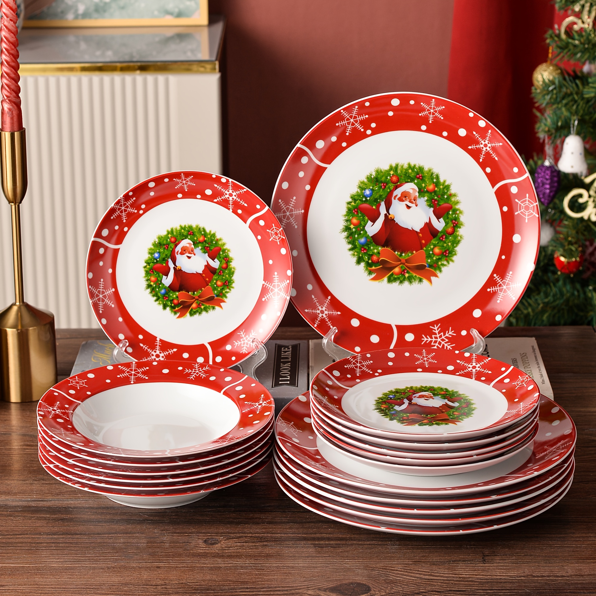 Dinnerware Sets Porcelain Christmas Dinnerware Holiday Home 32