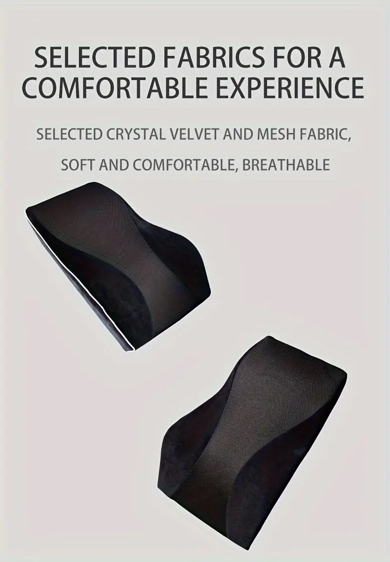 1pc ergonomic lumbar support cushion with breathable mesh adjustable straps lightweight knit fabric medium soft firmness for back support hand washable no electricity needed ideal for car office sofa removable cover black Product details 2