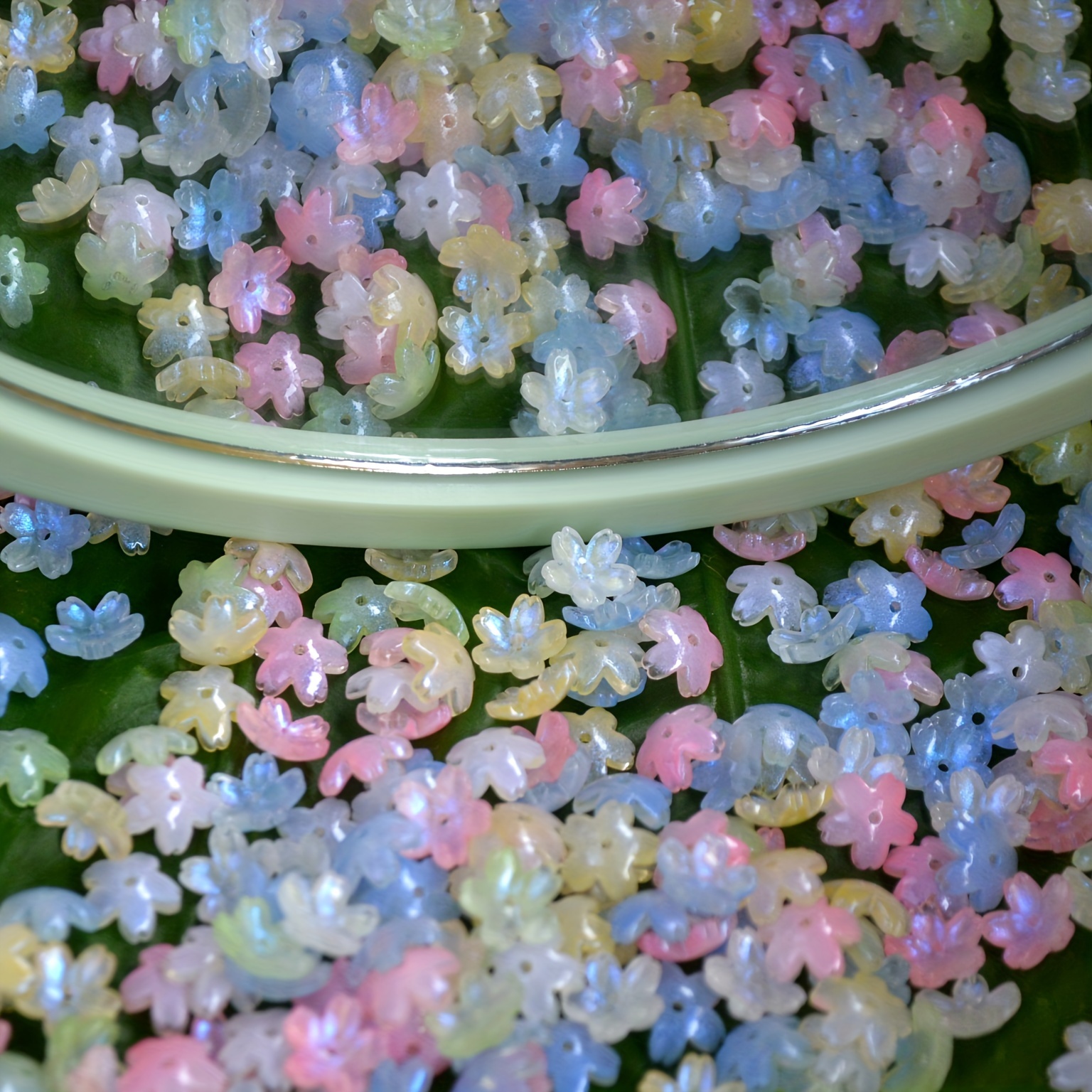 

50pcs 3d Cherry Glass Beads - Gradient, Making Kit For Bracelets, Necklaces, Earrings & Hair Accessories
