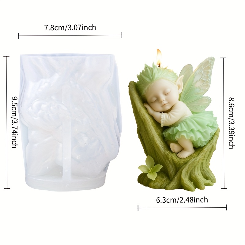 E-shop Schlafender Elf geformte Kerzenform, Harz-Silikonform, 3D-Skulptur, ideal für Kerzenbasteln, für gemütliche Schlafzimmer- Wohnzimmer-verträumte