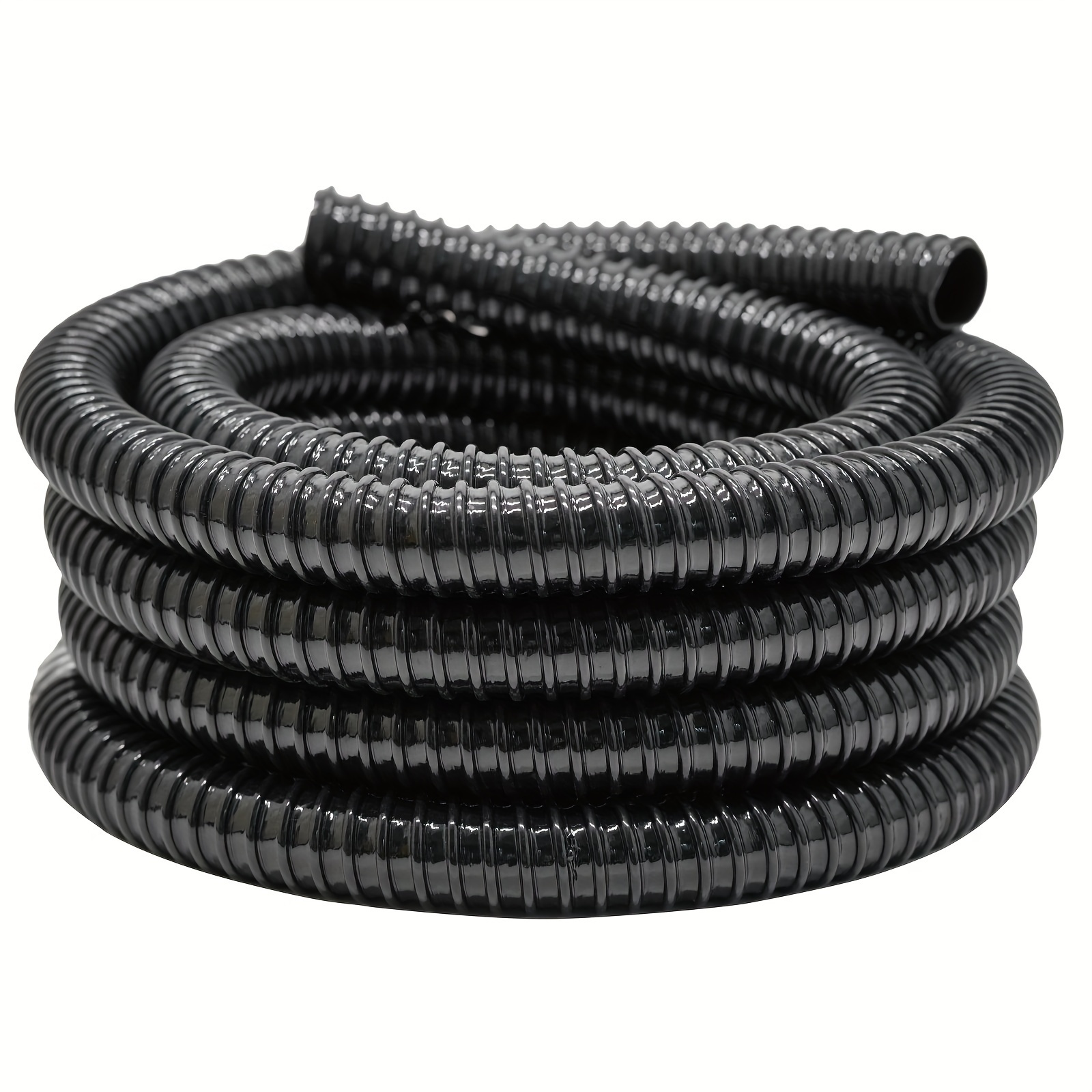 

0.75/ 1/ 1.25 Inch Pond Tubing, 0.75"/ 1"/ 1.25" Id Corrugated Water Pipe, 20 Feet Length Flexible Pvc Hose Pipe, Aquarium, Pond Waterfall, Garden Pond Pump Drainage Tube Black