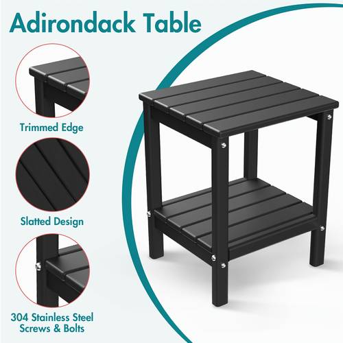 set of 2 outdoor side table plastic end table outdoor furniture all weather suitable for poolside front porch indoor living room backyard campfire multi color