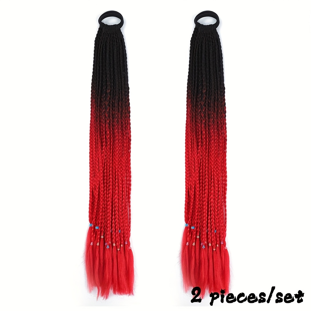 Halloween Two-pack Women's Colored , 24-inch Rainbow Braids, Synthetic Braids