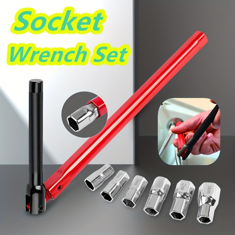 

Socket Wrench Set, Pipe Wrench Set, Basin Nut Wrench, Stand Up Tap Wrench, Faucet Pliers Fittings Wrench, Tap Fitting Tool, 8-14mm - For Faucet And Sink Repairs