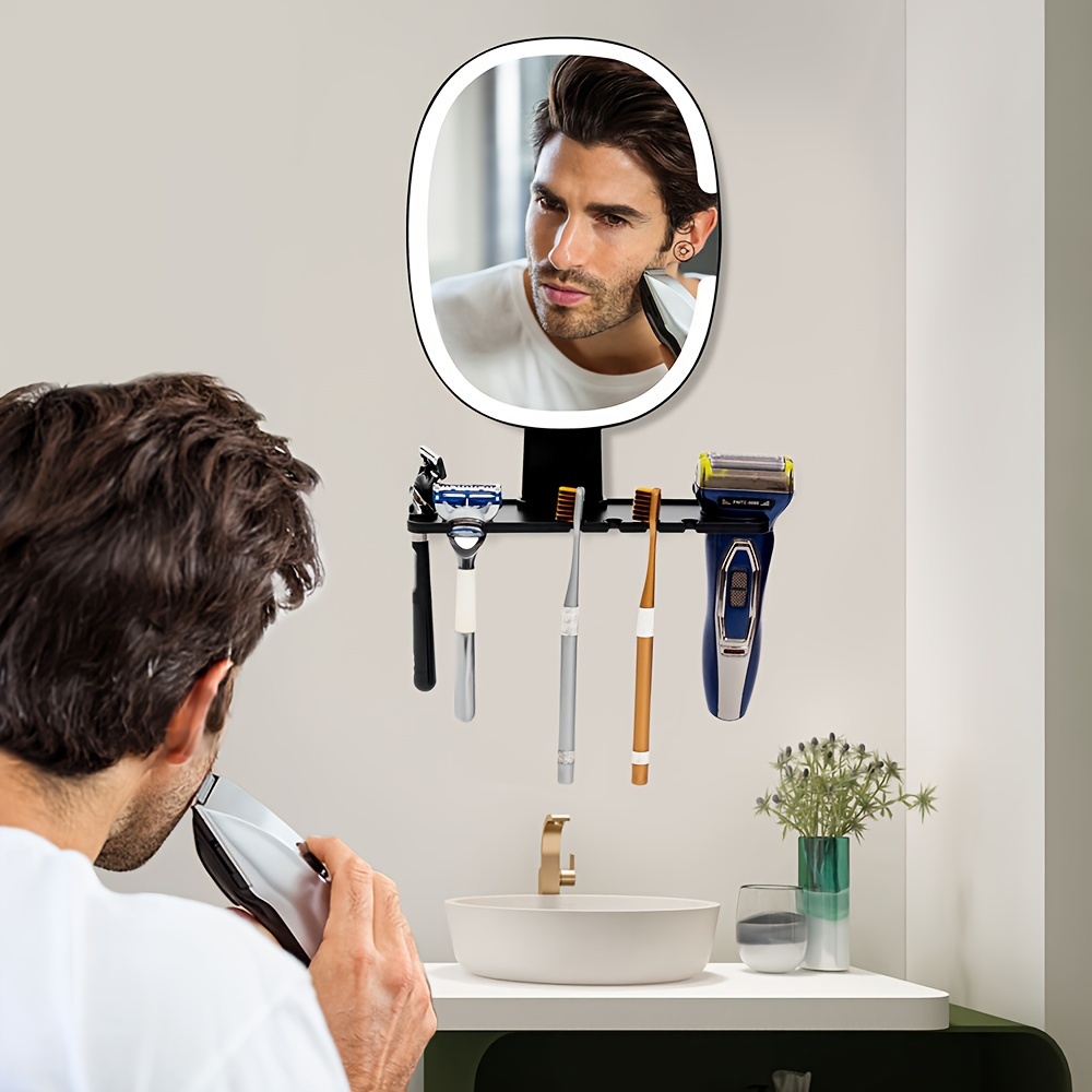 Espejo antivaho de baño con ventosa potente, espejos de ducha de baño  montados en la pared, maquillaje, espejo de afeitar para hombre con soporte  para afeitadora - AliExpress