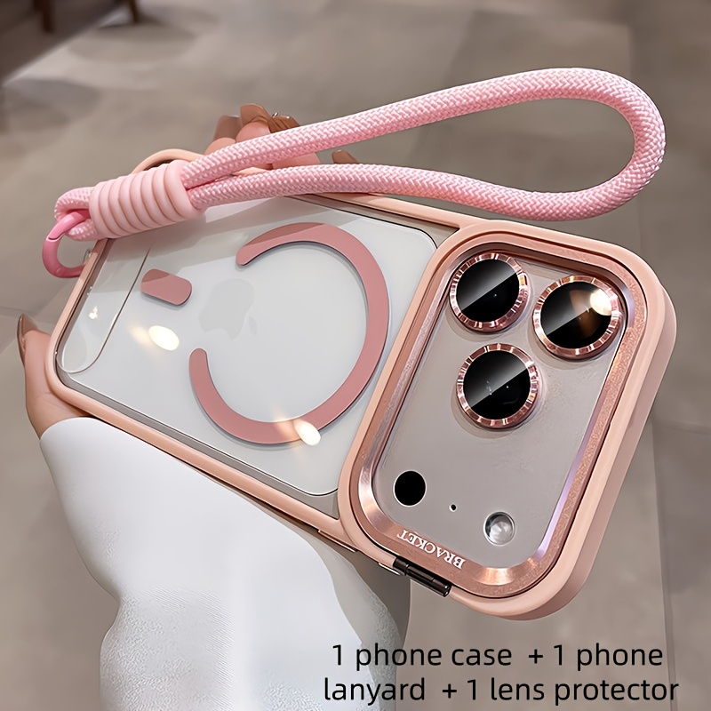 TEMU para teléfono: (1 + 1 cordón para teléfono + 1 película para lente de cámara) con soporte de cámara de metal, protector de lente magnético y