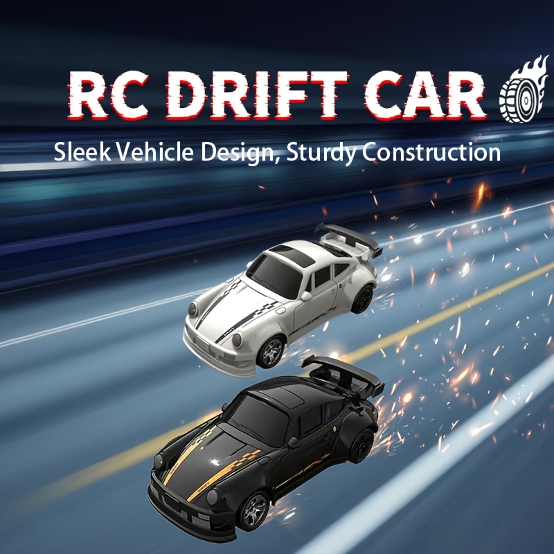 RC Drift Car, 1:64 Scale 4WD, with USB Rechargeable Battery, 2.4GHz Radio Control, Durable Plastic Body & Sleek Design for Indoor/ Outdoor Drifting Fun, Perfect Gift for Boys, Girls