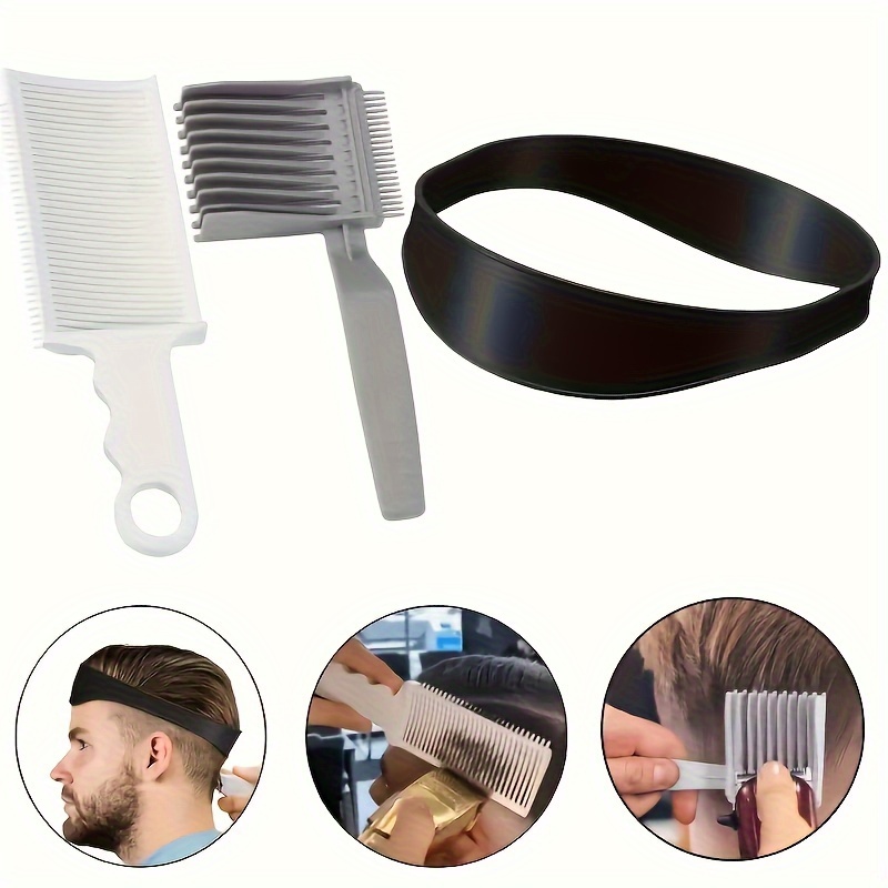 

3-piece Hair Clipper Comb Set For Men - Professional Gradient Haircut Accessories, Lightweight And Hypoallergenic For Normal Hair Types