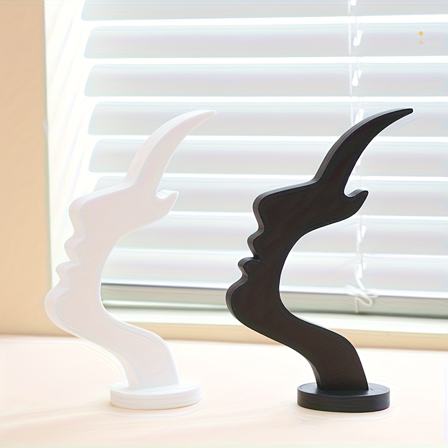 2pcs Abstract Eyeglass Holder & Fashion Glasses Storage Rack - 3d Printed Artistic Decor For Home Office, Glasses Organizer For Men Women (2pcs) (black, White)