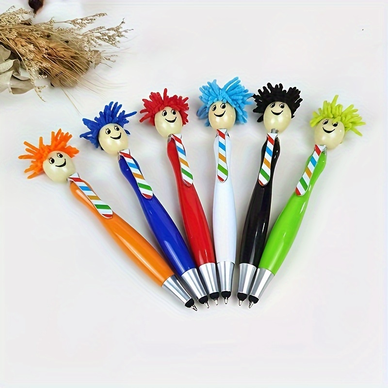 

6pcs Cartoon Ballpoint Pen, Creative Style Ballpoint Pen, Funny School And Office Stationery Supplies