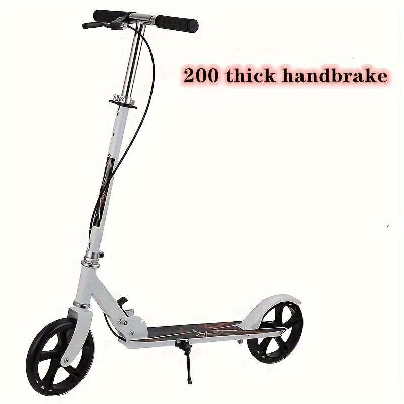 double brake foldable adult and youth scooter adjustable height 4 gears lightweight   load capacity of 220lb 2 wheel commuting scooter Product details 0