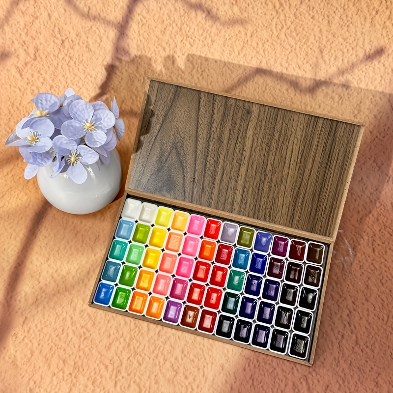 Image of Suitable For Professional Artistic Use, 60 Color 1ml Solid Color Portable Watercolor Pigment, Easy To Color, Very Suitable For , Festival Card Making, And Diy Graffiti Painting Art