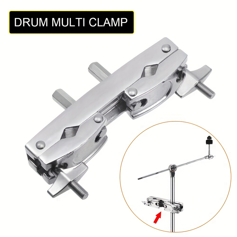 

Drum Multi Clamp - Alloy Material/ Silvery/ 2 Holes - Adjustable Quick Release Multi-clamp Construct - Cymbal Stand Mount Holder For Drums Cymbals Musical Parts & Accessories
