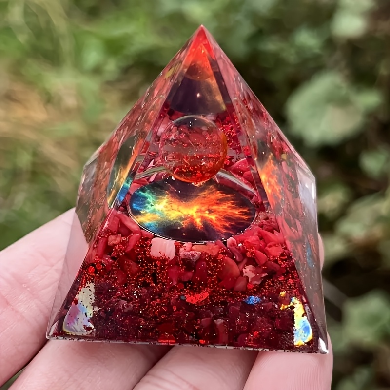 1pc Orgone Pyramid, And Lucite Sphere Pyramid. Gift.