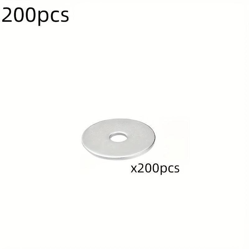 TEMU 200 piezas/juego de arandelas galvanizadas, arandelas de metal engrosadas, grosor 3 mm, diámetro 12 mm, tamaño del orificio 0.8 mm, tuercas y
