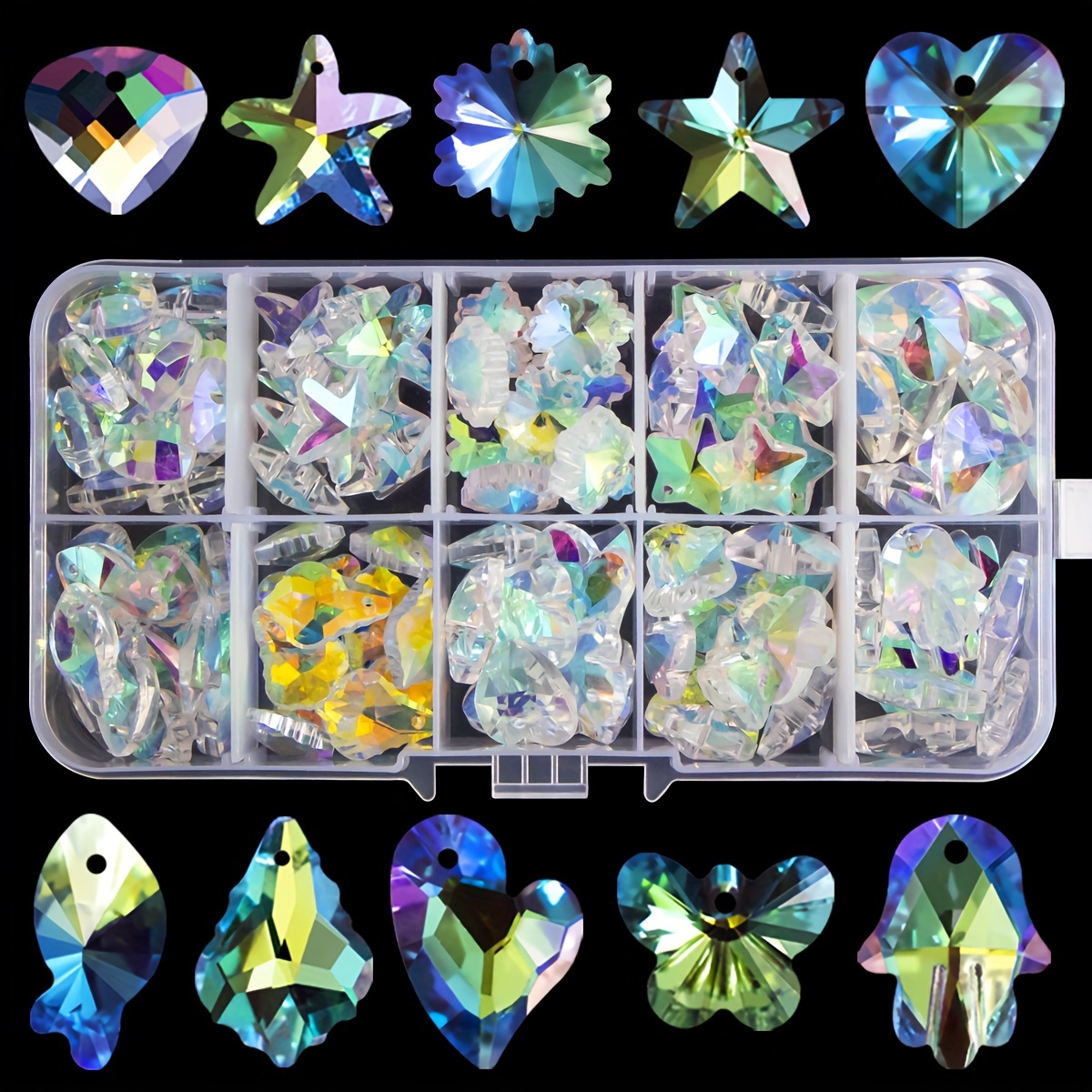 

[top-] 100pcs Set - 9-14mm , , & Starfish Pendants - For / Decor, For , , , Weddings & Parties