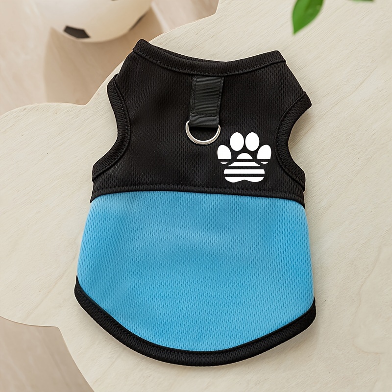 Breathable Mesh Dog Vest With Paw Print - Lightweight, Machine Washable Pet Apparel For Small To Extra-small Breeds - Perfect For Spring, Summer & Fall