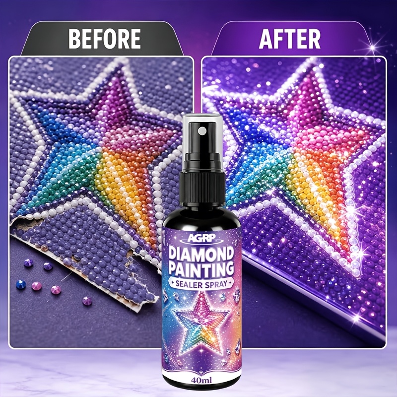 Diamond Painting Gloss Setting Spray, Anti-shedding Sealer Spray, Transparent Long-lasting Shiny Protective End For Diamond Paintings, Handmade Crafts, Jigsaw Puzzles & Decor Ornaments