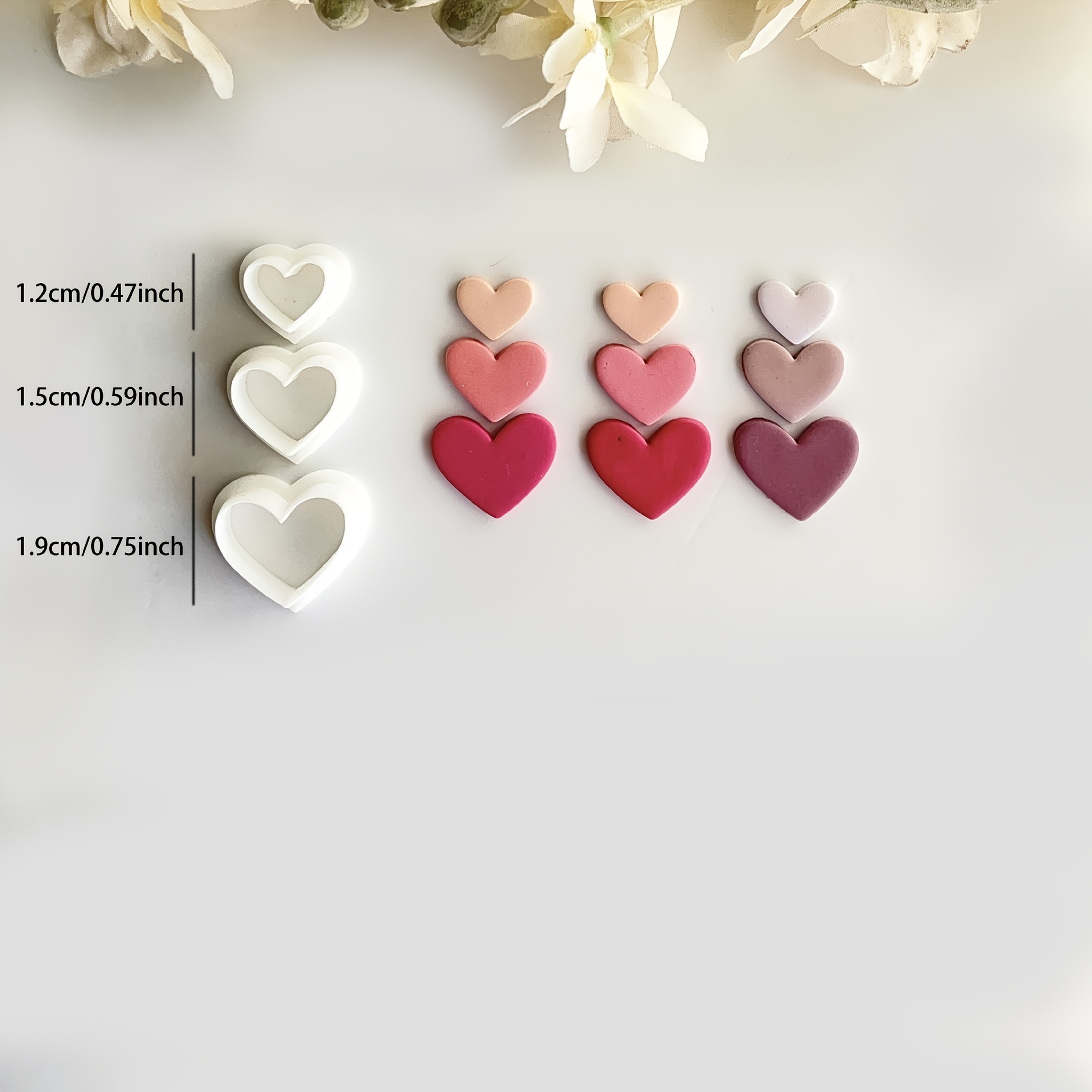 E-shop 3er/2er Set Polymer-Klay- im Herz- und Eisform-Design mit Liebesmotiv - Hochpräzises Schmuckherstellungsset aus Kunststoff, inklusive 2