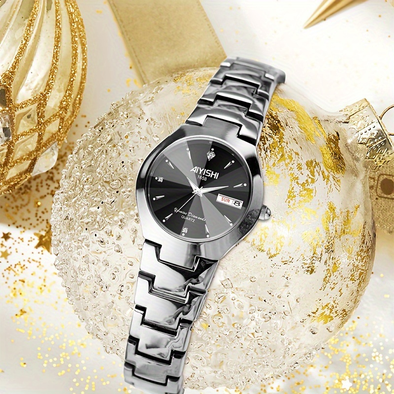 

Popular Ladies Elegant New Style Temperament Double Calendar With Luminous Quartz Wristwatch