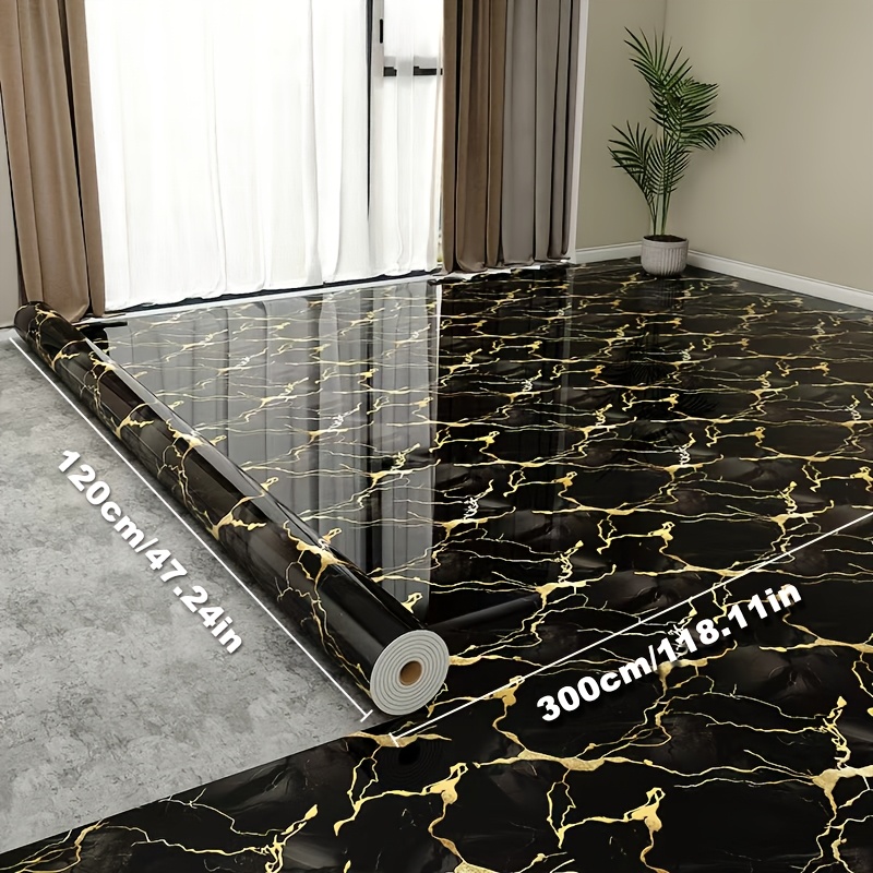 TEMU 1 Roll Extra Thick Approximately 3mm Marble Floor And Wall Stickers - Peel And Stick Removable Self-adhesive Vinyl Tiles, Vinyl Flooring Rolls,