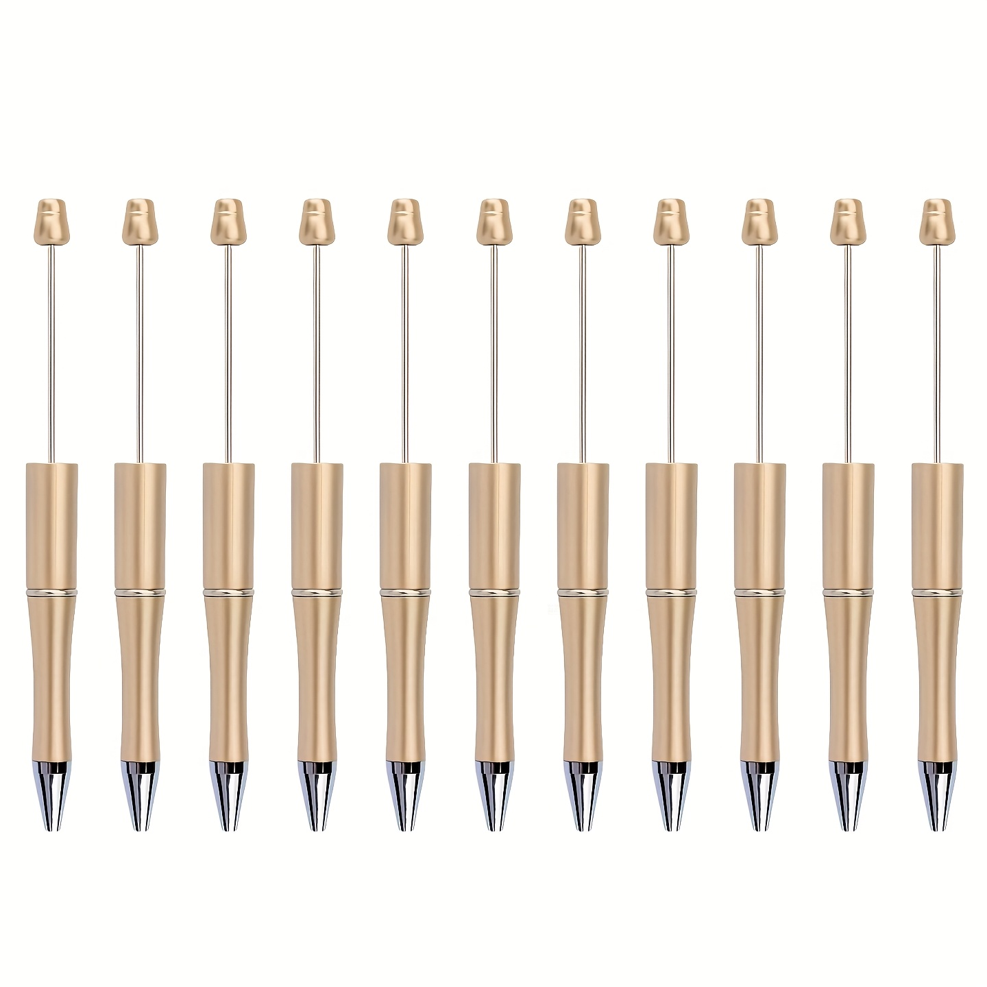 TEMU Set di 11 penne cilindriche con punta a matita metallizzata opaca multicolore | , , , Blu, Oro - Decorazione per infilare perline, decorazione