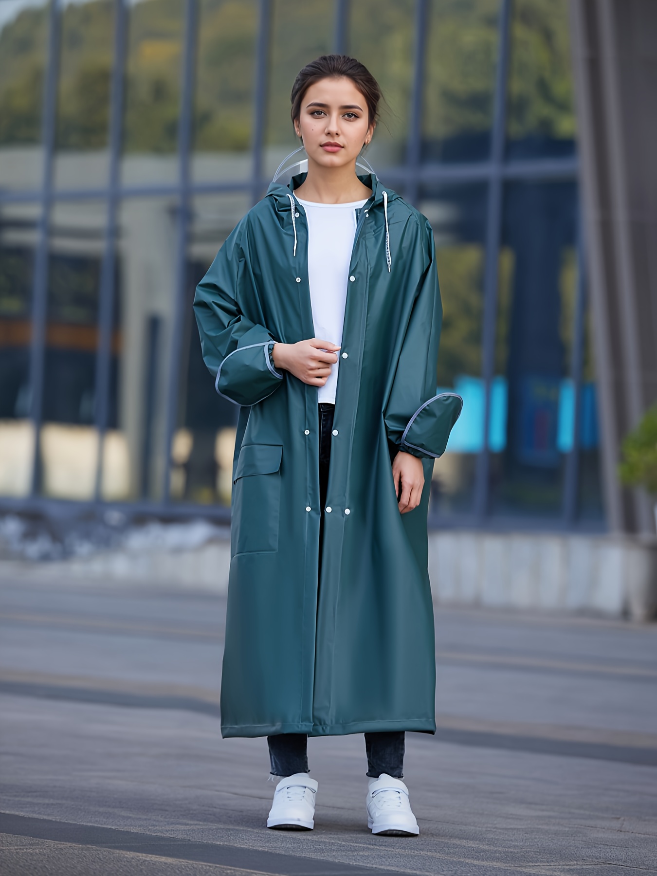 Long Women'S Raincoat, Windproof, Dustproof, Oversized And Extended,  Portable for Outdoor Hiking Suitable for