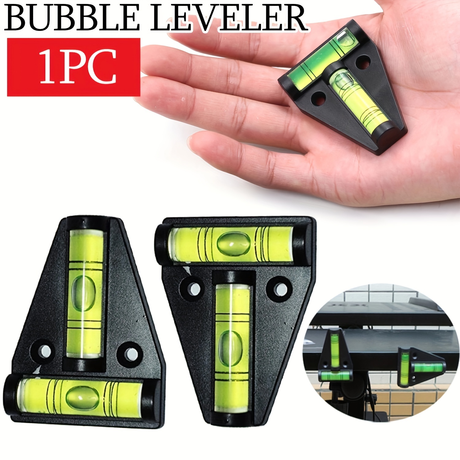 

1pc Triangle Level Portable T Shaped Spirit Level Bubble Working Fixing