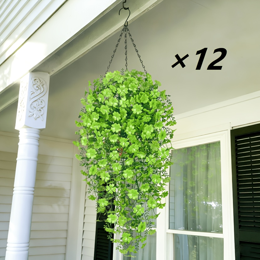4 8 12pcs artificial hanging plant outdoor greenery - Temu