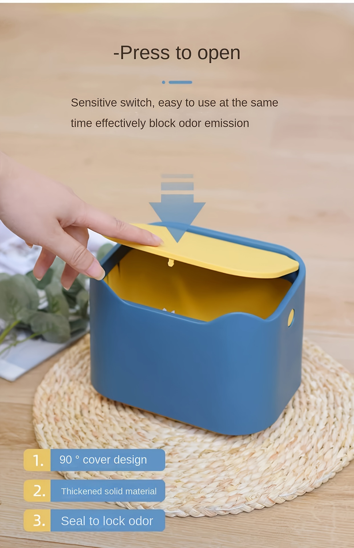 Polypropylene Cat Litter Waste Bin With Odorsealing Lid And 3 Rolls Of