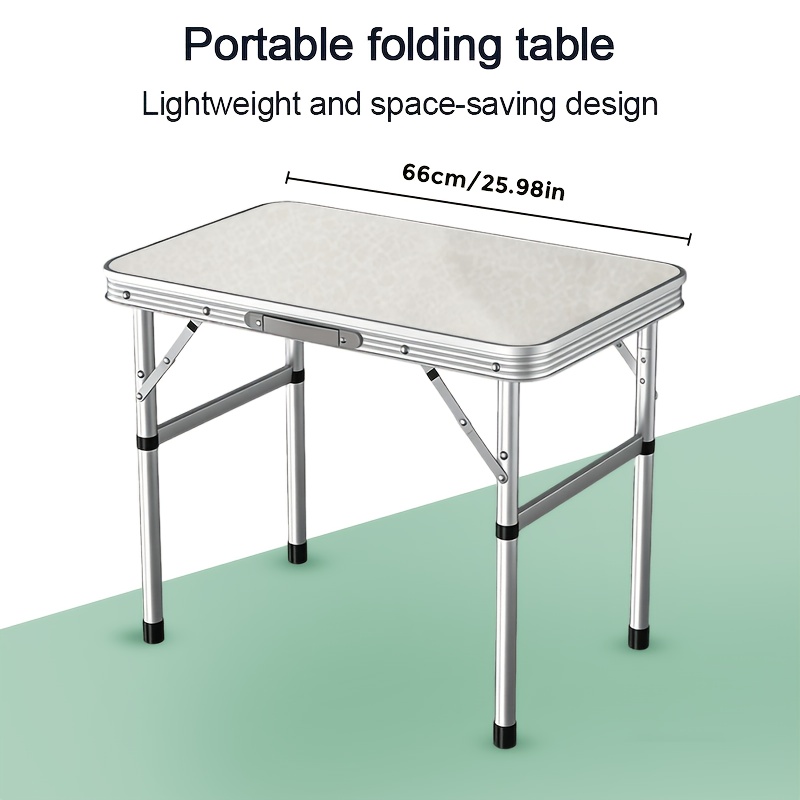 TEMU Table de camping pliante à hauteur réglable, petite et grande taille, bureau de - portable robuste avec poignée de transport, table polyvalente