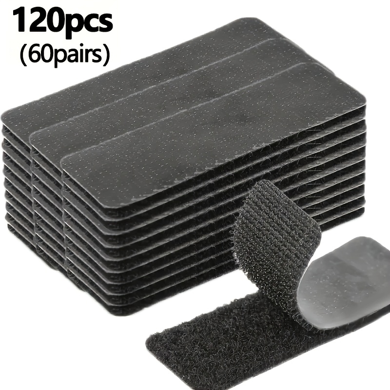 TEMU 120pcs Self-adhesive Black Tapes, Removable And Reusable, No Screws Needed, Suitable For Furniture And Office Sofas, Sewing