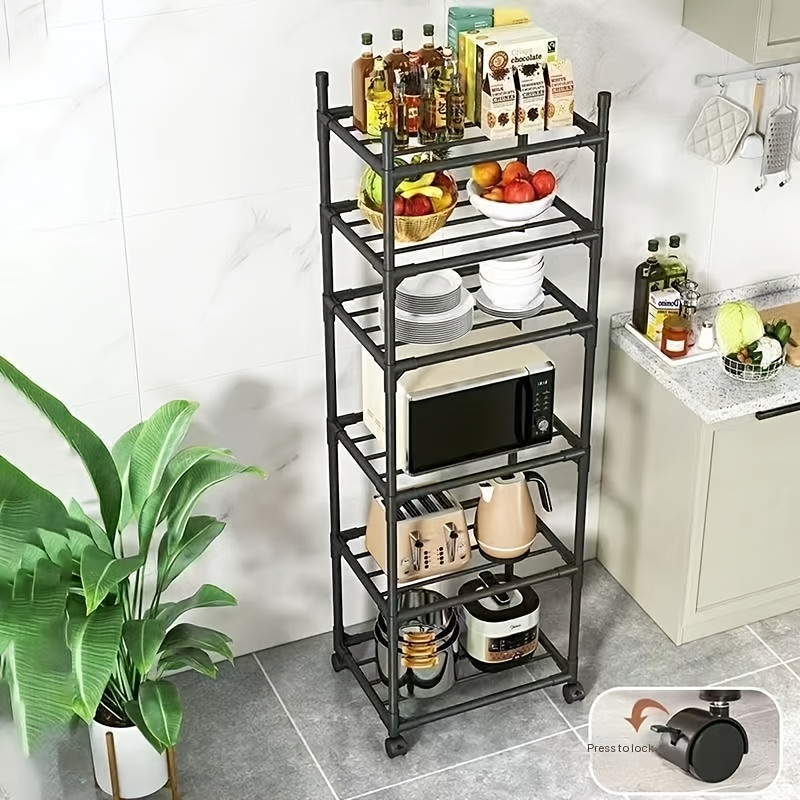 Multi-functional 6-layer Vertical Shelf For Home Storage, Kitchen Storage Rack, Bathroom Storage Rack, Easy-to-assemble Shelf For Multiple , Standing Shelf