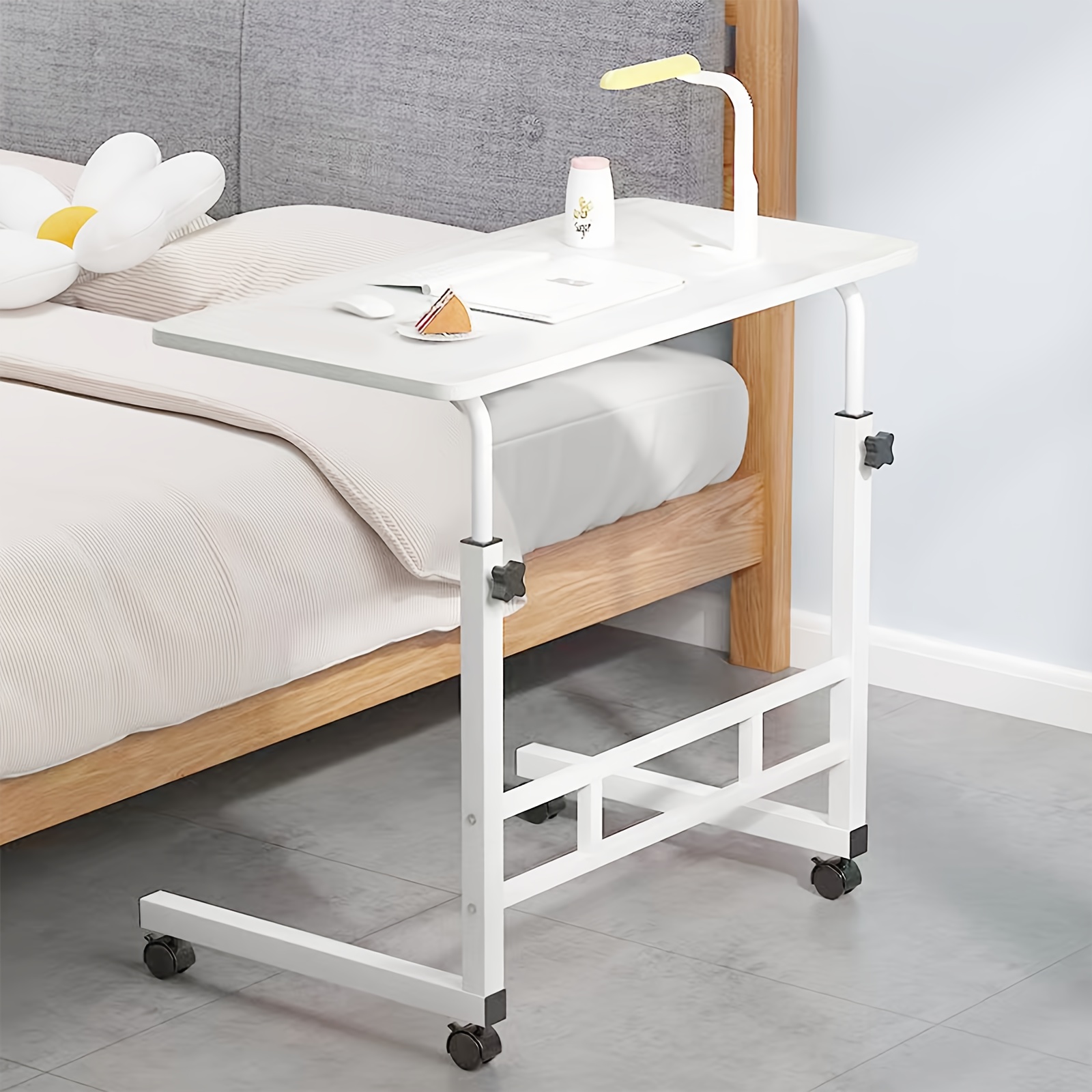 Office Tables Computer : Standing Desk Adjustable Height 26.4" - 34.7", Ergonomic Mobile Computer Desk With Universal Wheel, Stable And Comfortable, Sturdy And Durable, Easy To Setup