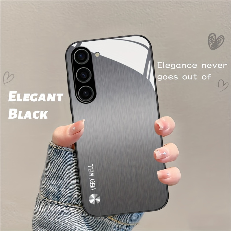 

Brushed Gradient Pattern Tempered Glass Phone Case Compatible With Samsung Galaxy Series S20/s21/s22/s23, A04/a14/a24/a25/a51/a52/a53/a54/a73 - Elegant Protective Cover