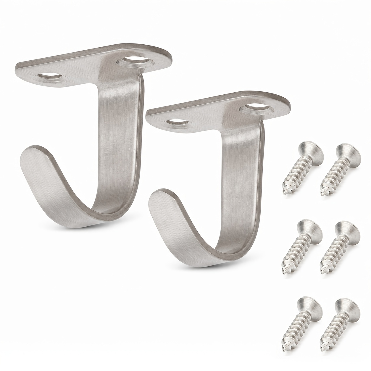 TEMU 1 lot/2 lots Crochets de plafond en acier inoxydable à montage par vis, Porte-serviettes et porte-peignoirs robustes sous étagère pour salle de