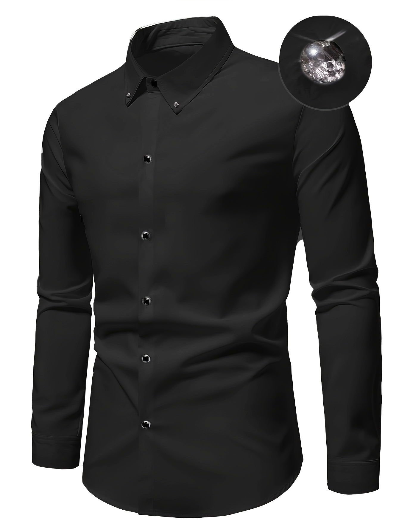 fit black formal shirt men elegant polyester dress Temu Finland