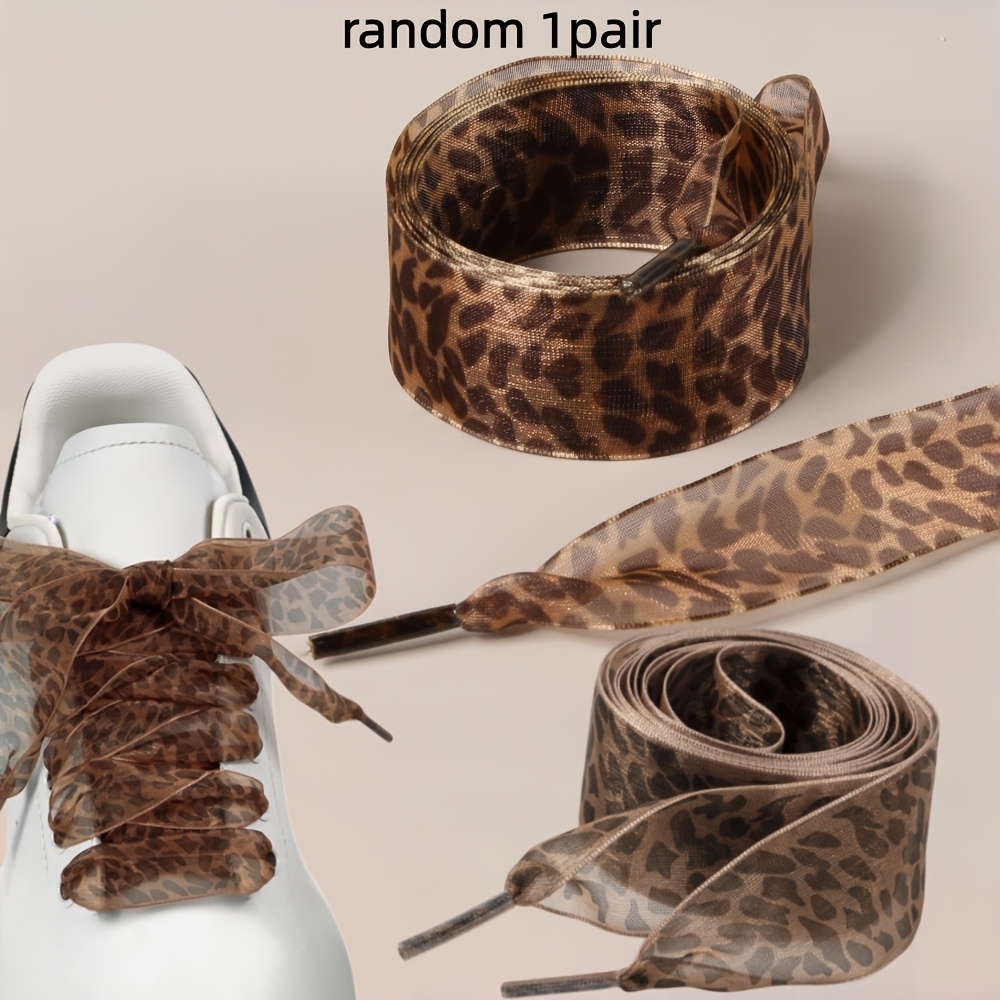 TEMU Random Style A Widened Leopard Print Lace, Suitable For Canvas Shoes And Sneakers, Featuring A Niche
