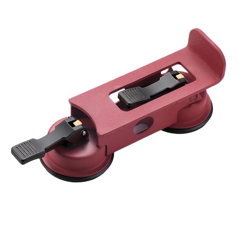 TEMU 1pc Double Gripper Floor Suction Cup 190mm 80kg Load Carbon Steel Heavy Duty Lifting Tool For Wooden Floor Glass With Thick Rubber Pad For Wood