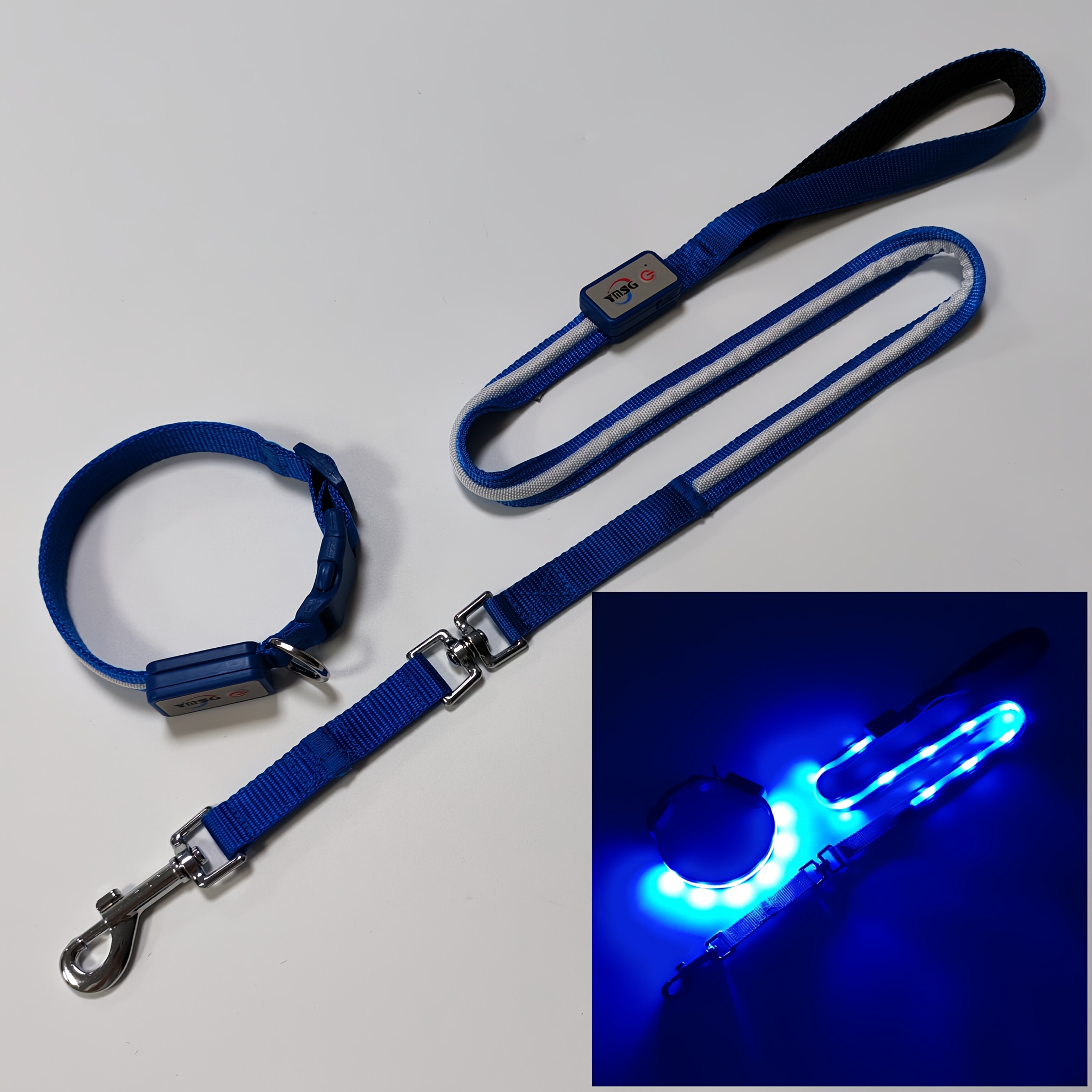 LED Nylon Pet Luminous Collar and Leash Set
