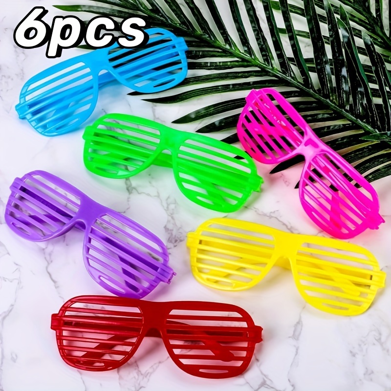 E-shop [Neon Party Brille] 6 Stück Neonfarbene Blinde Brille | Neue 80er und 90er Party Brille Festival Kleidung Zusätze
