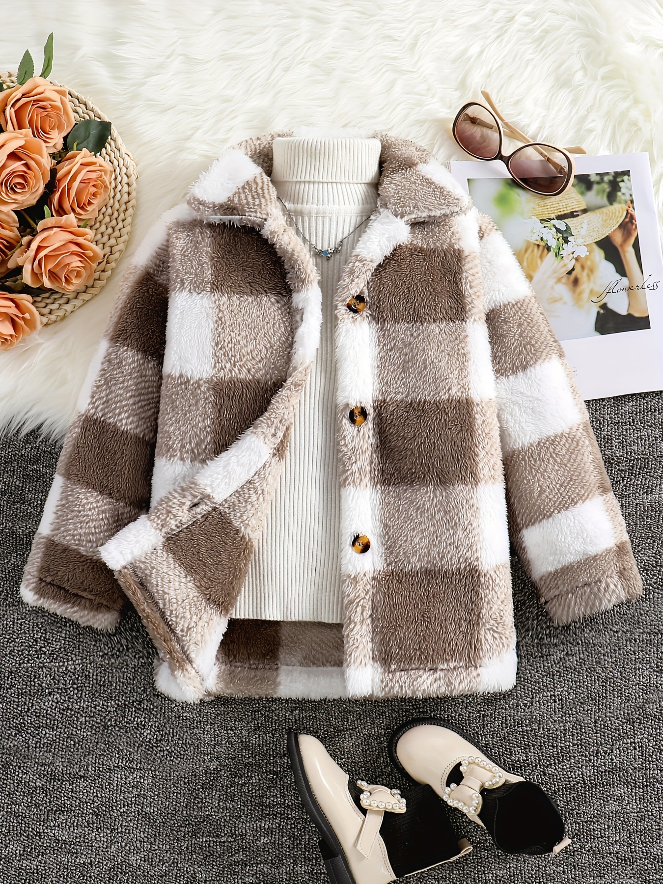 Girls teddy jacket best sale