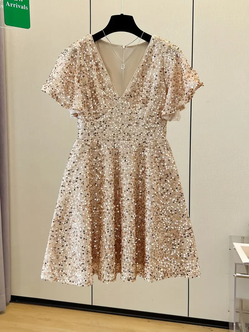 teen girls silvery sequin v neck shift dress teenager kids' - Temu teen girls silvery sequin v neck shift dress teenager kids' - Temu