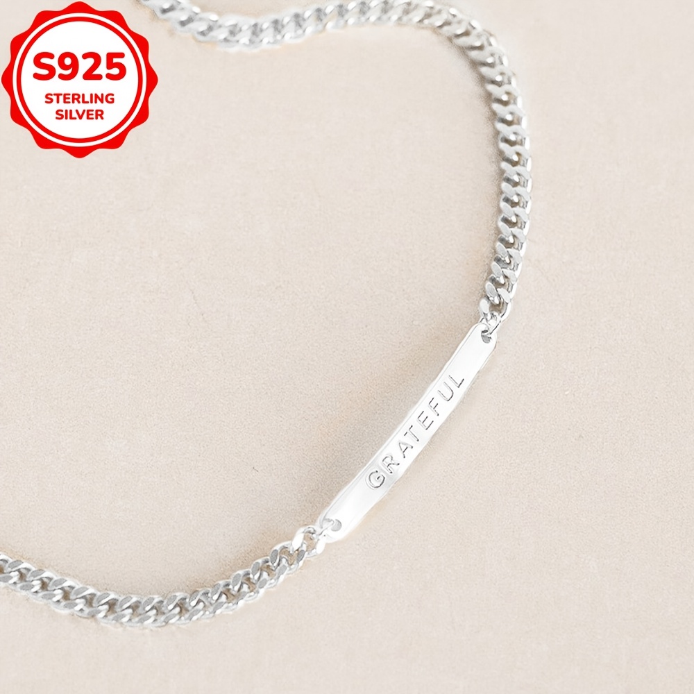 TEMU [customized] Custom Customized, 4.5g, 925 Sterling Silver, Customized Name Bracelet, 1 Personalized Minimalist Customized Bracelet, Valentine's