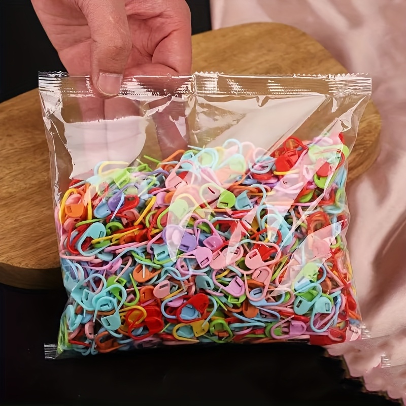 TEMU 200 Stück, Zufällige Farben. Bunte rutschfeste Maschenmarkierer, rutschfeste Strickmaschenhalter aus Kunststoff, Strickzubehör für Pullover,