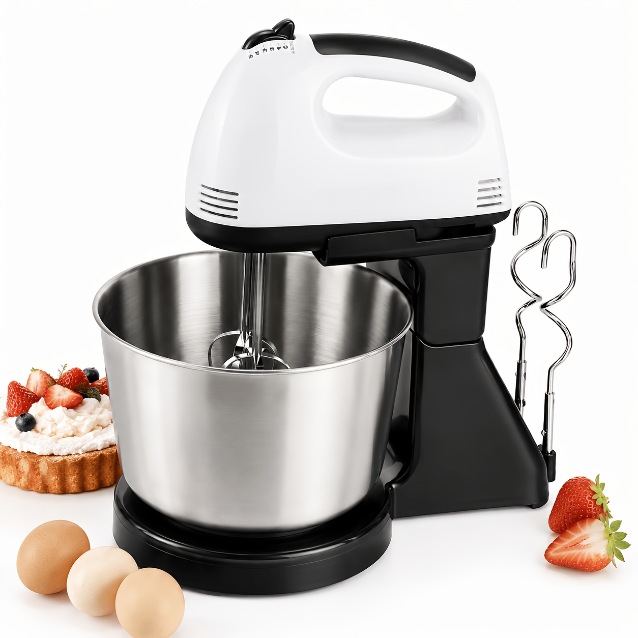 TEMU 1pc Electric Hand Mixer With 4 Mixing Attachments, Compatible With Mixing Bowl, 5 Speed Settings, Easy To Clean, For Home Baking Enthusiasts,