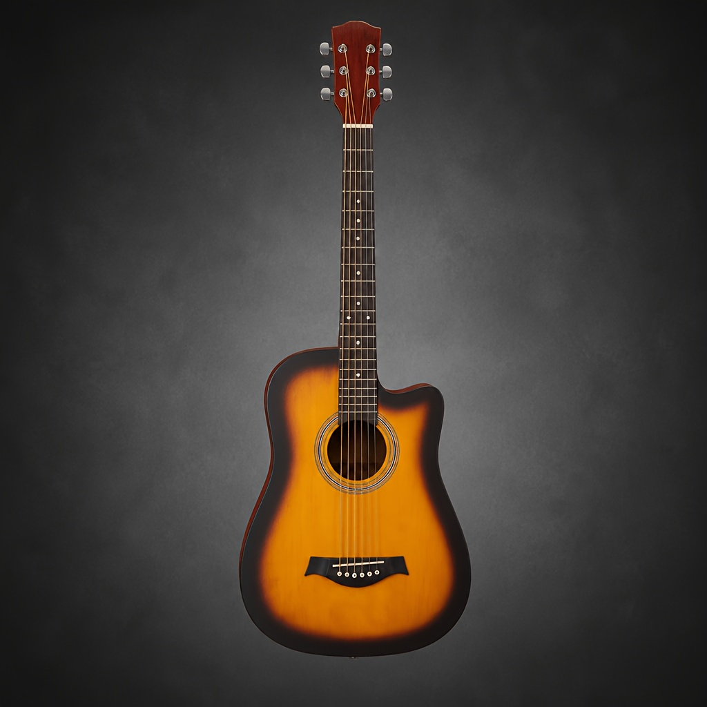 38 Inch Basswood Acoustic Guitar with Clear Resonance, Cutaway... product image 7
