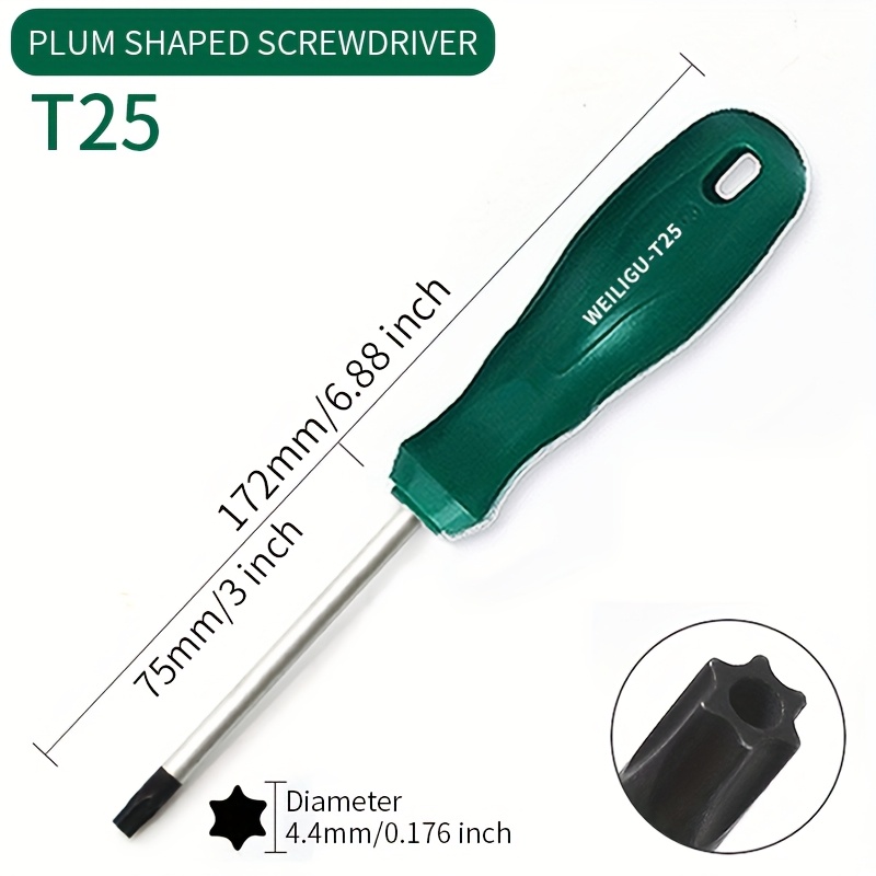 TEMU Cacciavite a esagonale WEILIGU 2012, , set completo modelli T5, , T7, T8, T9, T10, T15, T20, T25, T27, T30, comunemente usato per riparazioni di